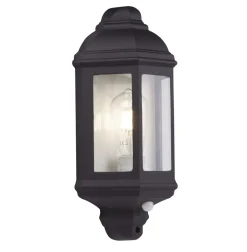 Searchlight Außenwandlampe IP44 E27 Schwarz Bewegungsmelder H: 36 cm* Metall Lampen|Maritime Lampen