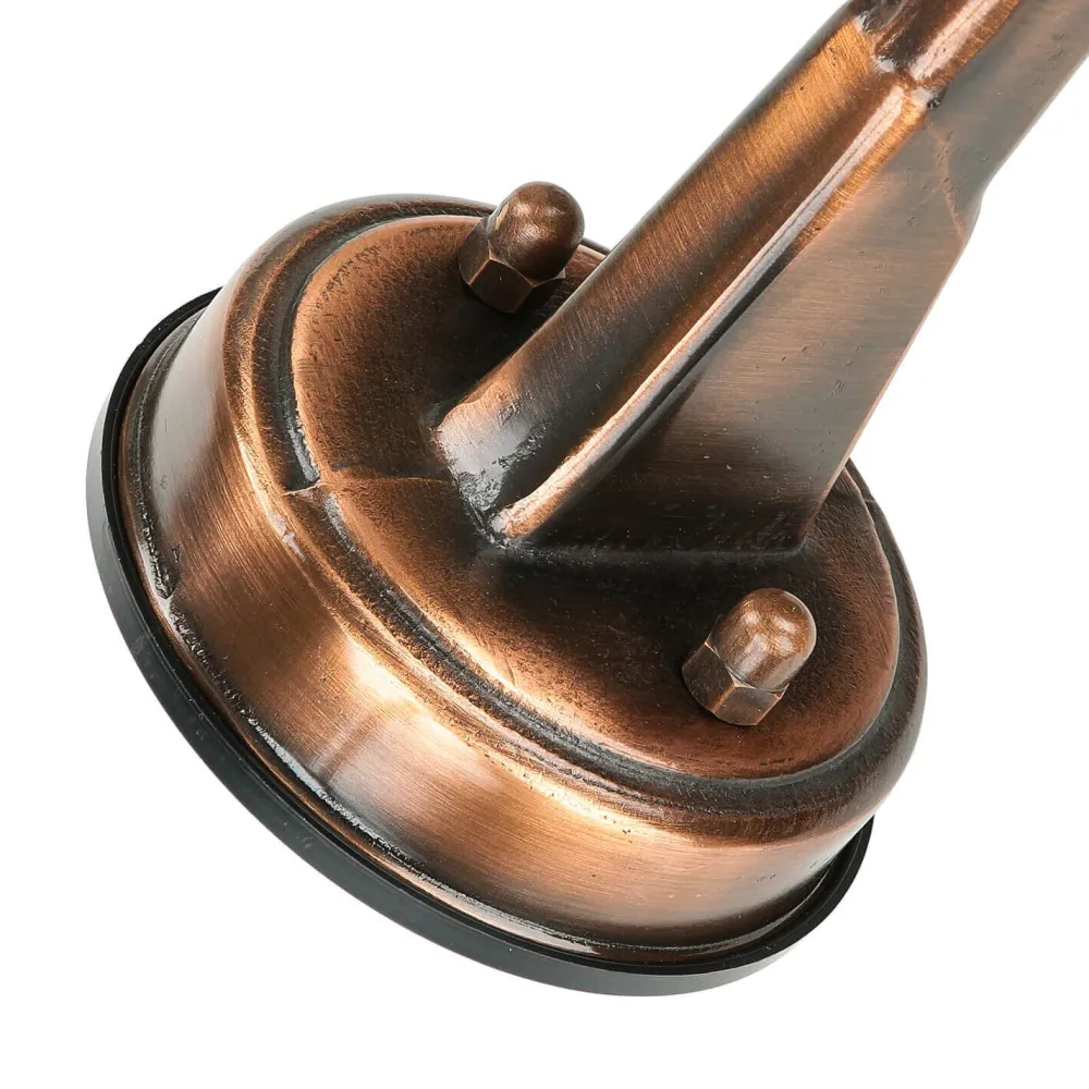 Hot Lido Außenwandlampe IP64 in Kupfer antik Glas Messing E27