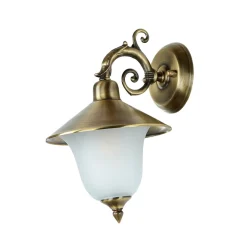 Lido Außenwandlampe Messing Glas Haus Hof Rustikal* Metall Lampen|Messinglampen