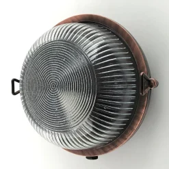 Andromeda Außenwandlampe Messing Glas E27 IP64 Ø 17,5 cm rund* Außenwandleuchten|Rustikale Lampen