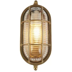 Searchlight Außenwandlampe Messing Glas IP64 E27 Maritim H: 23,5 cm* Messinglampen|Maritime Lampen