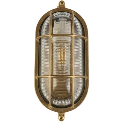 Searchlight Außenwandlampe Messing Glas IP64 E27 Maritim H: 23,5 cm* Messinglampen|Maritime Lampen