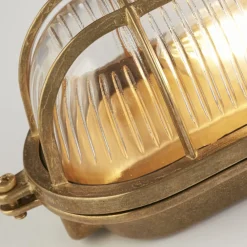 Searchlight Außenwandlampe Messing Glas IP64 E27 Maritim H: 23,5 cm* Messinglampen|Maritime Lampen