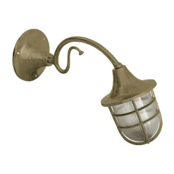 Outlet Andromeda Außenwandlampe Messing Glas E27 IP44 Maritim IOLAS