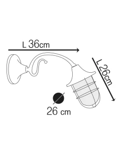 Outlet Andromeda Außenwandlampe Messing Glas E27 IP44 Maritim IOLAS