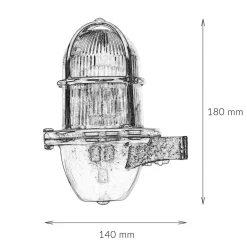 Best Lido Außenwandlampe Messing Maritim IP64 Hof Terrasse