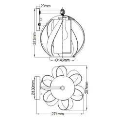Online Elstead Außenwandlampe Metall Glas E27 IP44 H: 28,2 cm dekorativ