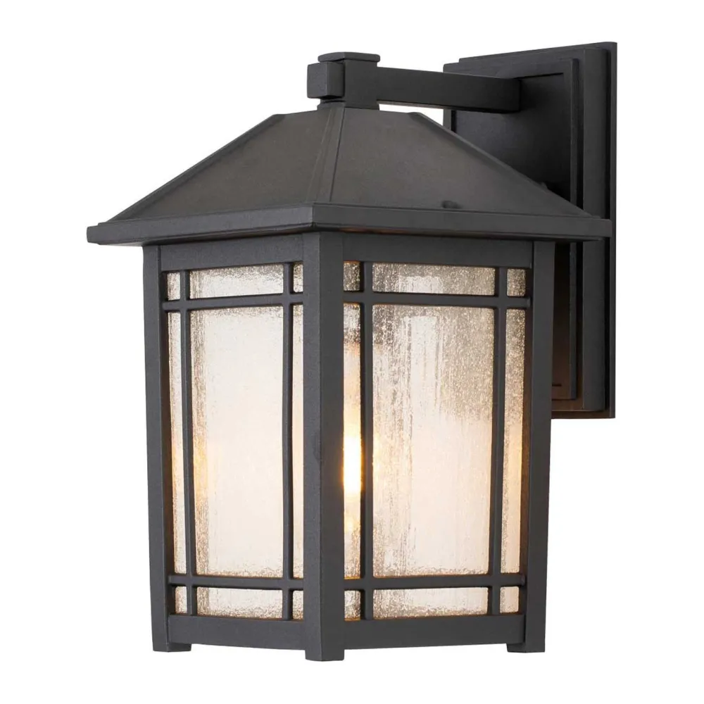 Elstead Außenwandlampe Rustikal H: 32,6 cm IP44 Schwarz