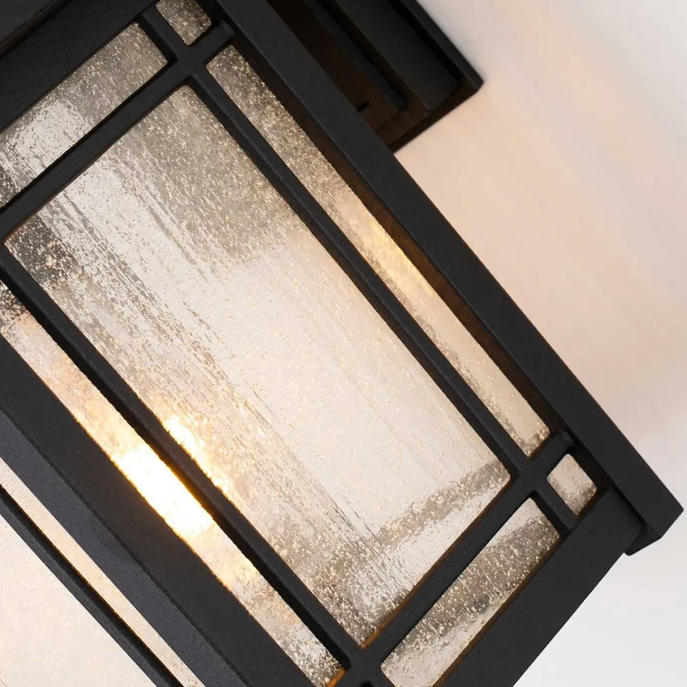 Elstead Außenwandlampe Rustikal H: 32,6 cm IP44 Schwarz