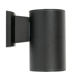 New SU-MA Außenwandlampe Schwarz Aluminium rund IP54 ONTARIO