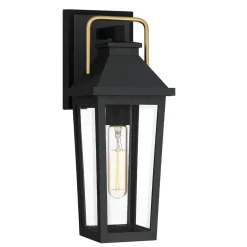 Elstead Außenwandlampe Schwarz E27 IP44 H: 37 cm Rustikal* Stofflampen|Rustikale Lampen