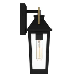 Elstead Außenwandlampe Schwarz E27 IP44 H: 37 cm Rustikal* Stofflampen|Rustikale Lampen