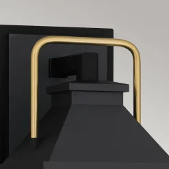 Elstead Außenwandlampe Schwarz E27 IP44 H: 37 cm Rustikal* Stofflampen|Rustikale Lampen