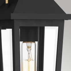 Elstead Außenwandlampe Schwarz E27 IP44 H: 37 cm Rustikal* Stofflampen|Rustikale Lampen