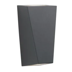 New Searchlight Außenwandlampe Up Down IP44 Schwarz 2x GU10 Edelstahl H: 22cm