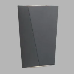 New Searchlight Außenwandlampe Up Down IP44 Schwarz 2x GU10 Edelstahl H: 22cm