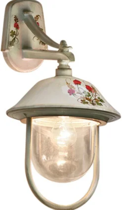 Clearance Ferroluce Außenwandleuchte Aluminium 55 cm hoch IP43 E27 Landhaus