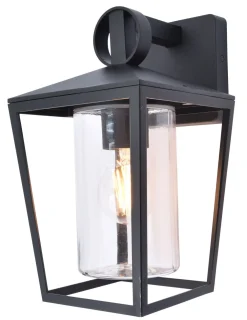 Hot Eco-Light Außenwandleuchte Aluminium Glas H:28,8 cm IP44 Schwarz