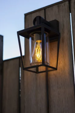 Hot Eco-Light Außenwandleuchte Aluminium Glas H:28,8 cm IP44 Schwarz