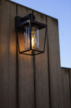 Hot Eco-Light Außenwandleuchte Aluminium Glas H:28,8 cm IP44 Schwarz