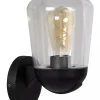 Outlet Außenwandleuchte Aluminium Glas Schwarz IP44 E27 Garten