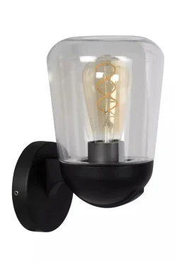 Outlet Außenwandleuchte Aluminium Glas Schwarz IP44 E27 Garten