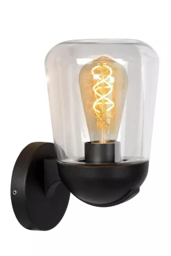 Outlet Außenwandleuchte Aluminium Glas Schwarz IP44 E27 Garten