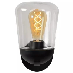 Outlet Außenwandleuchte Aluminium Glas Schwarz IP44 E27 Garten