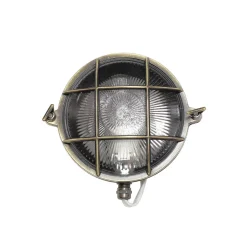 Lido Außenwandleuchte Antik Echt Messing Käfigschirm* Rustikale Lampen|Metall Lampen