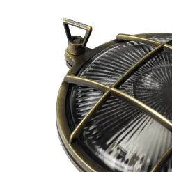 Lido Außenwandleuchte Antik Echt Messing Käfigschirm* Rustikale Lampen|Metall Lampen