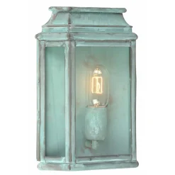 Sale Elstead Außenwandleuchte aus Messing in Grün antik IP44