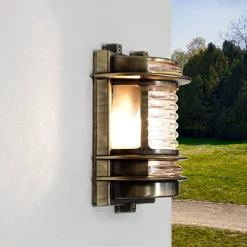 Clearance Lido Außenwandleuchte aus Messing Antik halbrund GRACIA