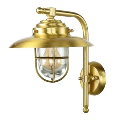 Lido Außenwandleuchte 30cm hoch Messing Haus Maritim IP43* Messinglampen|Metall Lampen