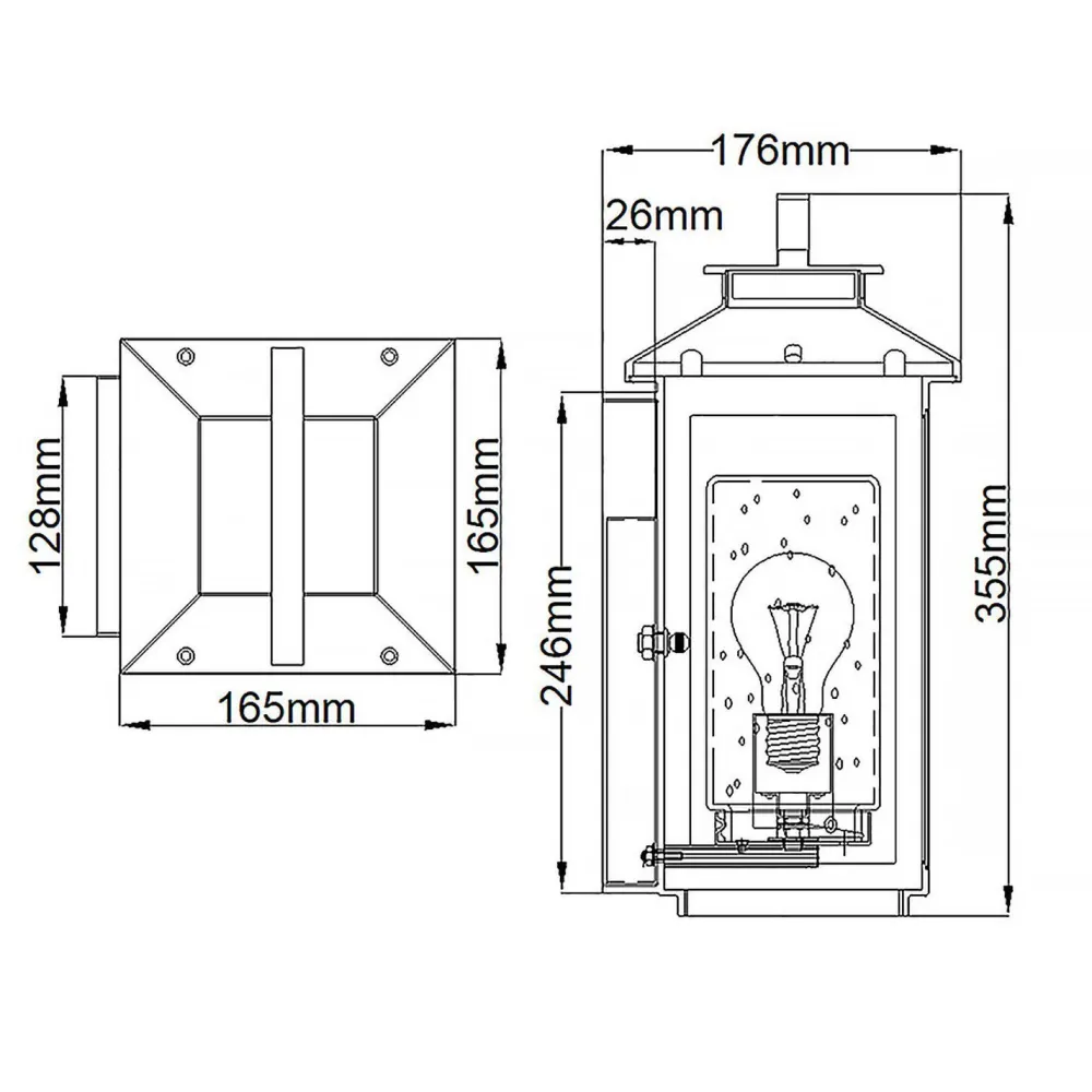 Discount Elstead Außenwandleuchte E27 35,5 cm hoch IP44 Schwarz