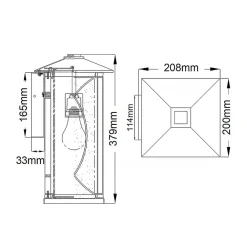 Elstead Außenwandleuchte E27 IP44 37,9 cm hoch dekorativ BARNSTAPLE* Metall Lampen|Vintage Lampen