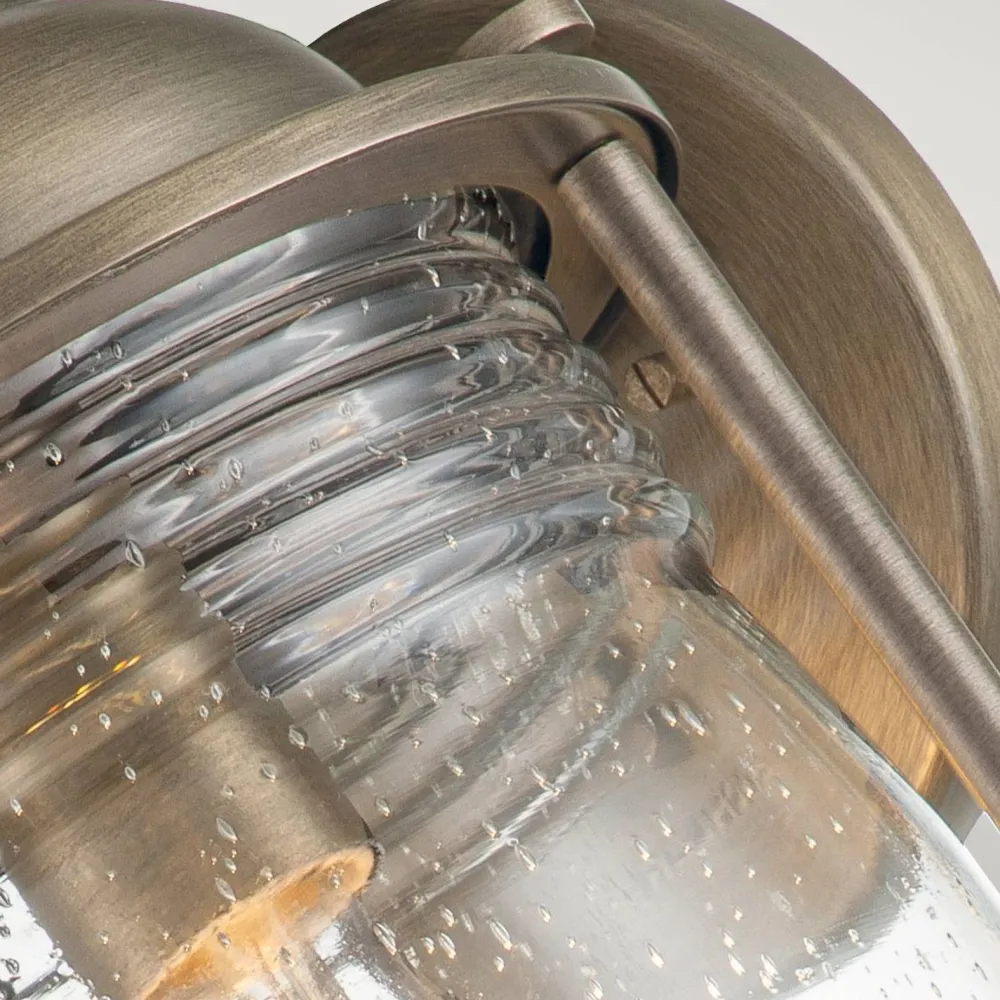 Elstead Außenwandleuchte E27 IP44 40,4 cm hoch Vintage Glas Alum* Außenwandleuchten|Gartenlaternen