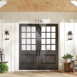 Elstead Außenwandleuchte E27 IP44 40,4 cm hoch Vintage Glas Alum* Außenwandleuchten|Gartenlaternen