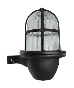 New Lido Außenwandleuchte Echt-Messing Glas E27 IP64 H: 22 cm