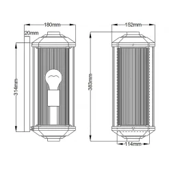 Discount Elstead Außenwandleuchte Glas Aluminium E27 IP44 38,3 cm hoch