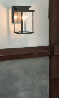 Sale Eco-Light Außenwandleuchte Glas Aluminium Modern E27 IP44 H:28 cm