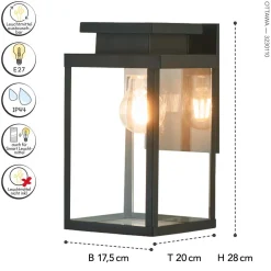 Sale Eco-Light Außenwandleuchte Glas Aluminium Modern E27 IP44 H:28 cm