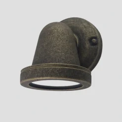 Andromeda Außenwandleuchte Glas Echt-Messing GU10 IP64 H: 14 cm* Außenwandleuchten|Messinglampen