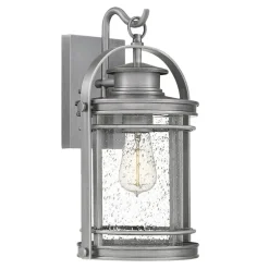 Outlet Elstead Außenwandleuchte H: 38,2 cm IP44 E27 Aluminium Regenglas