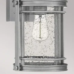 Outlet Elstead Außenwandleuchte H: 38,2 cm IP44 E27 Aluminium Regenglas