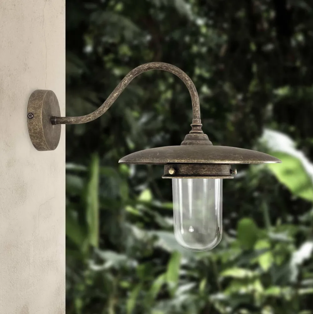 Giovanni Battista Außenwandleuchte in Bronze Antik matt IP44 E27 Messing