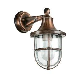 Lido Außenwandleuchte in Kupfer antik E27 IP64 Echt-Messing* Rustikale Lampen|Metall Lampen