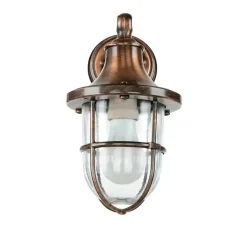 Lido Außenwandleuchte in Kupfer antik E27 IP64 Echt-Messing* Rustikale Lampen|Metall Lampen