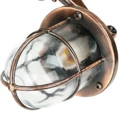 Lido Außenwandleuchte in Kupfer antik E27 IP64 Echt-Messing* Rustikale Lampen|Metall Lampen