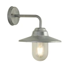 Clearance Searchlight Außenwandleuchte IP44 in Silber E27 Metall Glas H: 33 cm