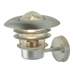 Searchlight Außenwandleuchte IP44 in Silber E27 Glas Metall* Skandinavische Lampen|Maritime Lampen